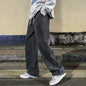 2026 Men's Korean Style Loose Straight Wide Leg Jeans - Trendy Black & Light Blue Streetwear Pants